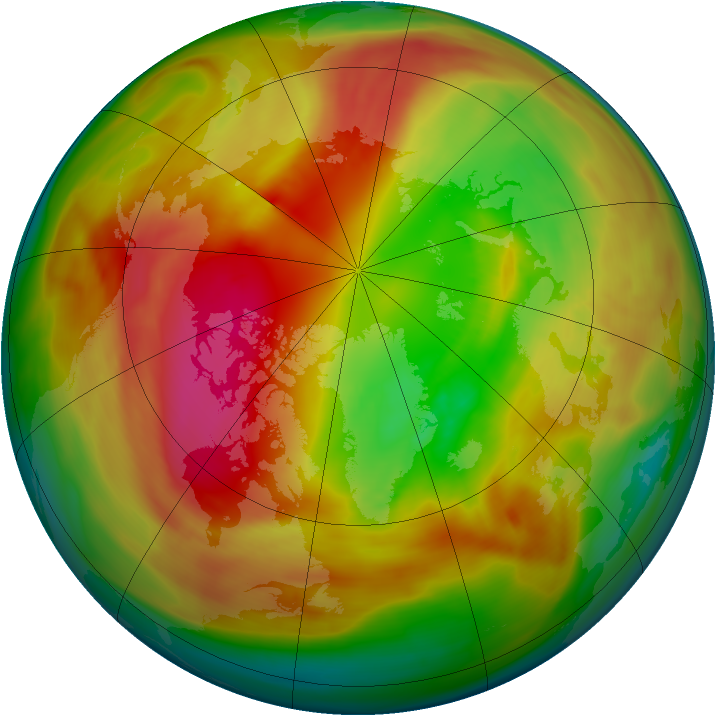Arctic ozone map for 04 March 2007